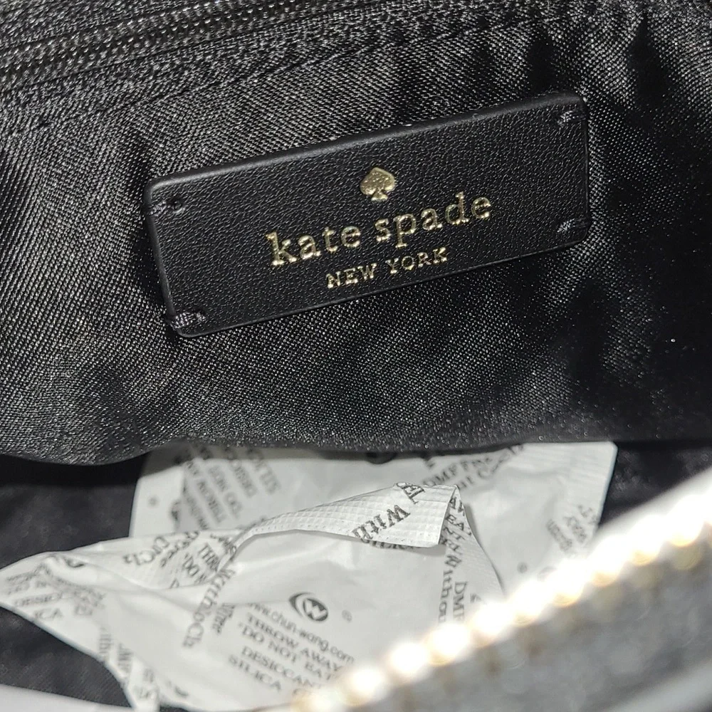 Kate Spade Black Structured Shoulder Bag with Gold Accent